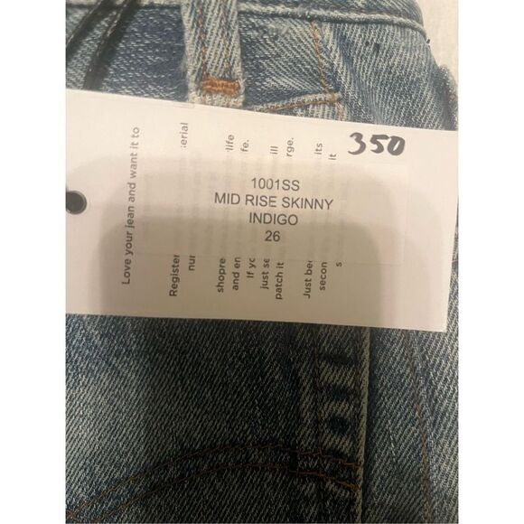 Re/Done Levi’s Mid Rise Skinny Indigo Jeans NWT - Picture 6 of 11